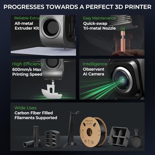3D Printer with AI Camera 300°C Printing Support Carbon Fiber Filaments U323177