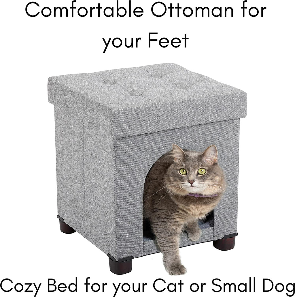 Pet House Bench Ottoman Cat Dog Furniture Bed Footstool Cozy Condo Cave F895