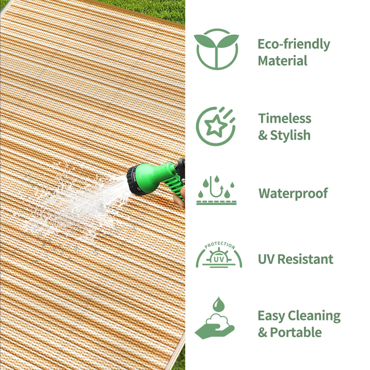 6x9 Waterproof Reversible Outdoor Area Rug O66476