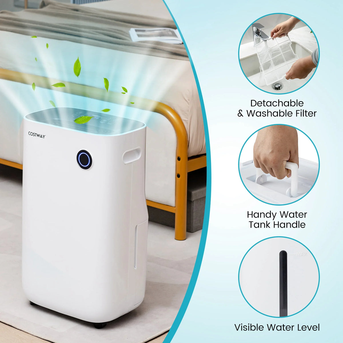 4500 Sq. Ft 73-Pint Dehumidifier with 5 Modes W37476