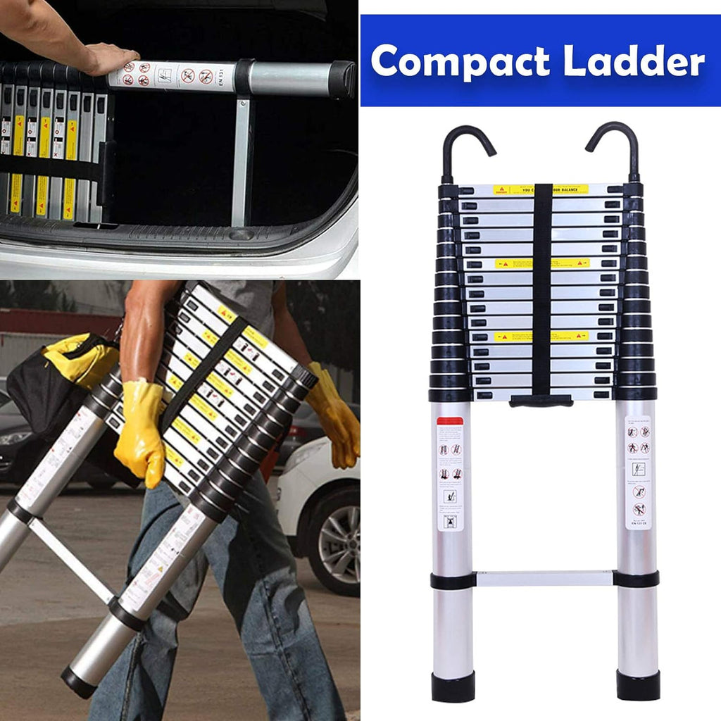 20ft Aluminum Telescoping Ladder Adjustable Height M776