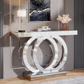 43.3-Inch Mirrored Console Table with Thickened Mirror Finish Tabletop C177526