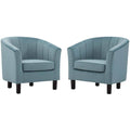 Light Blue Performance Velvet Armchair Set of 2 Q80584