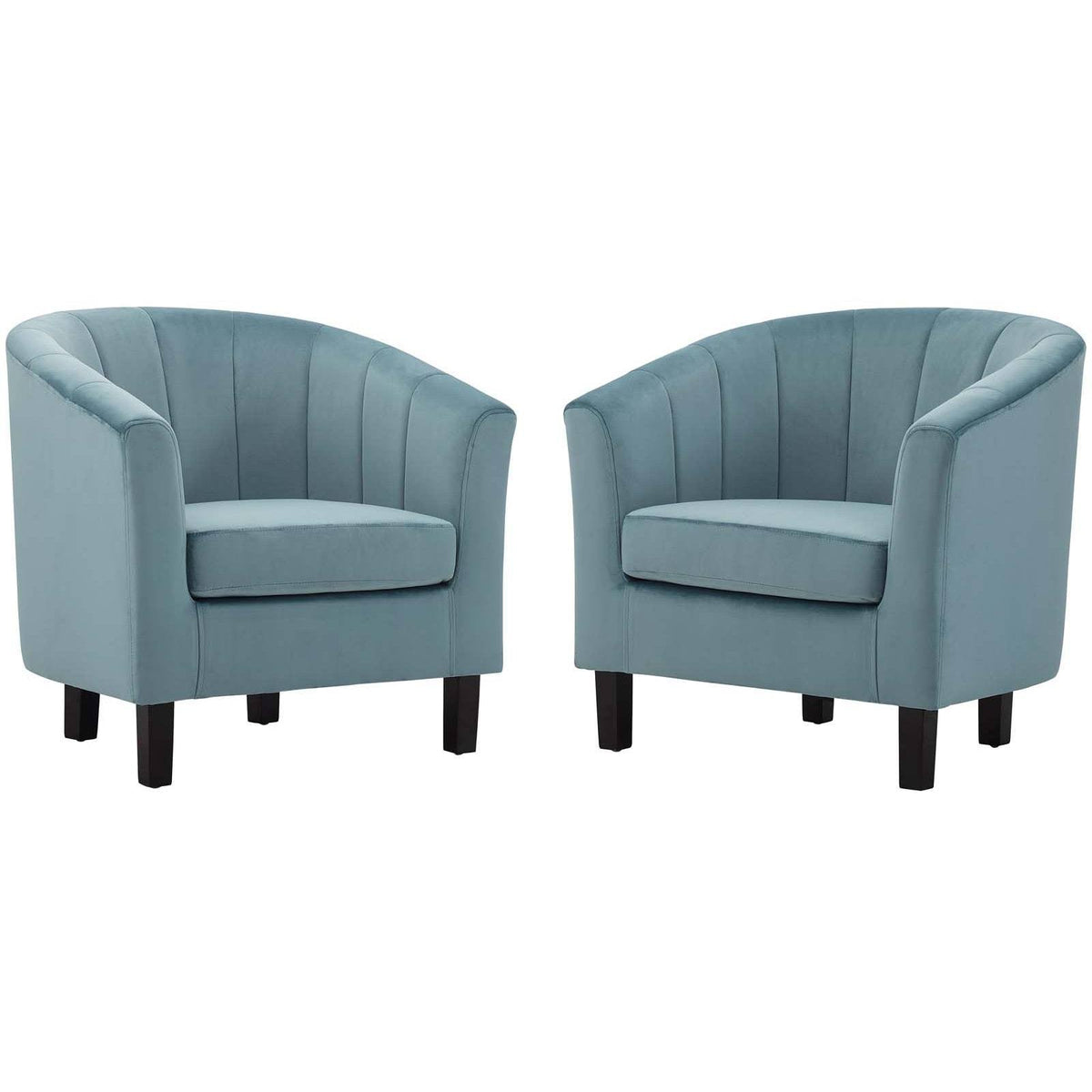 Light Blue Performance Velvet Armchair Set of 2 Q80584