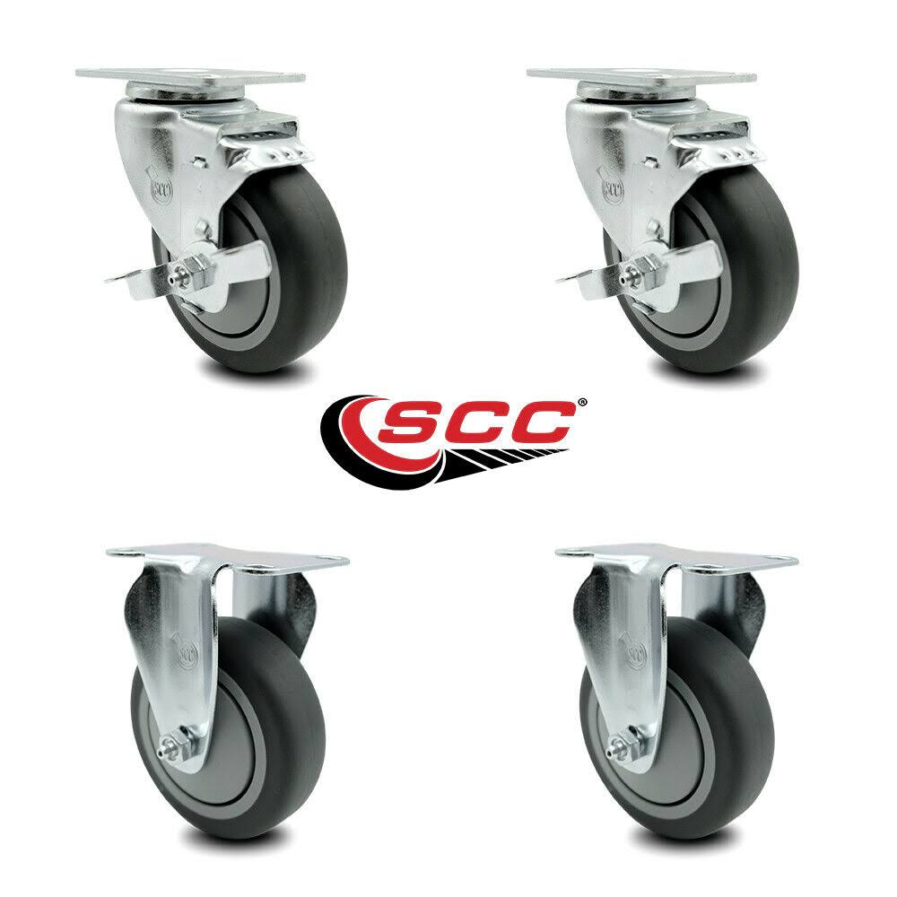 Set of 4 Thermoplastic Rubber Caster Wheels O310