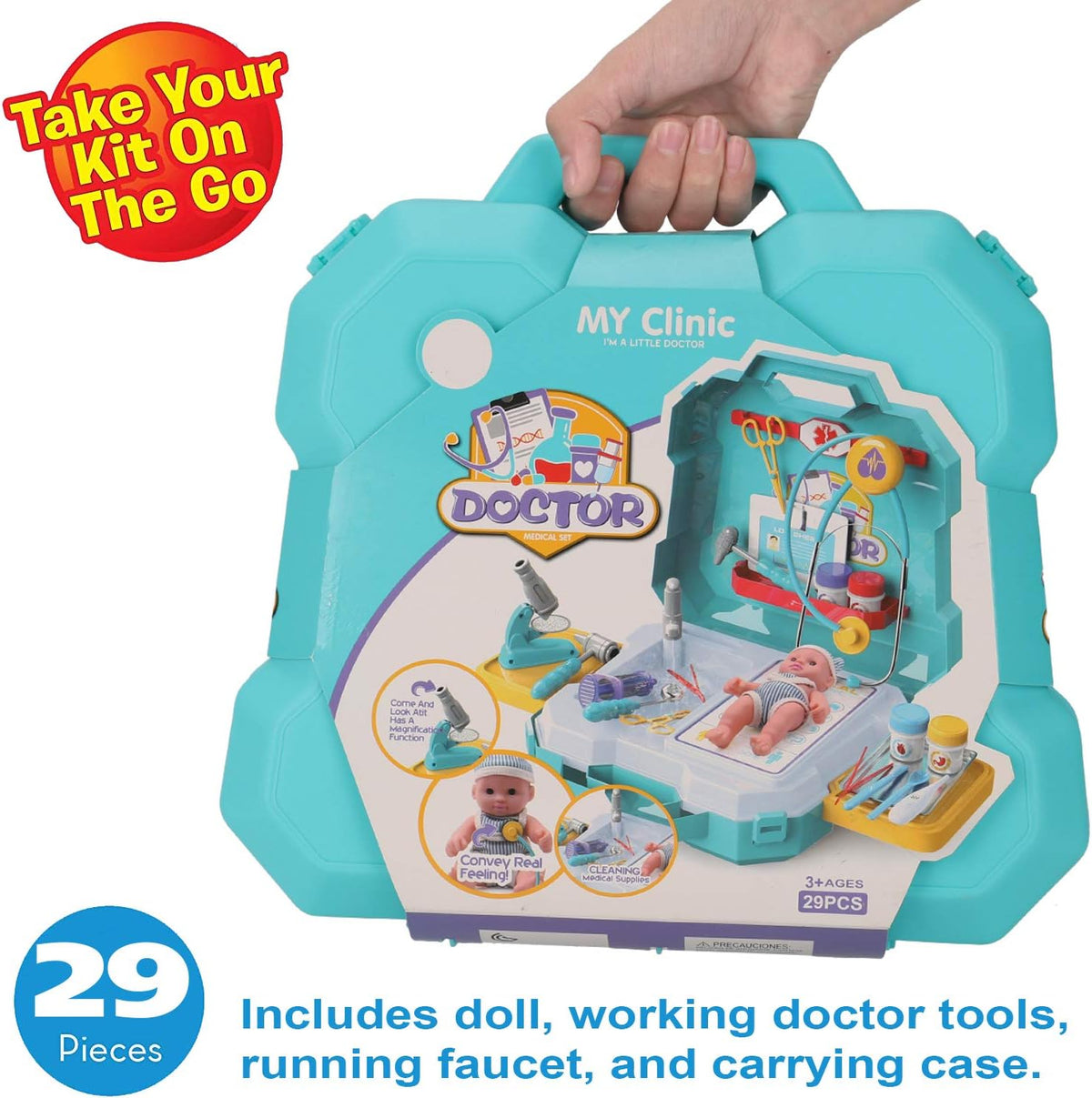 Stainless Steel Toy Medical Tools Set with Carrying Case Z26452