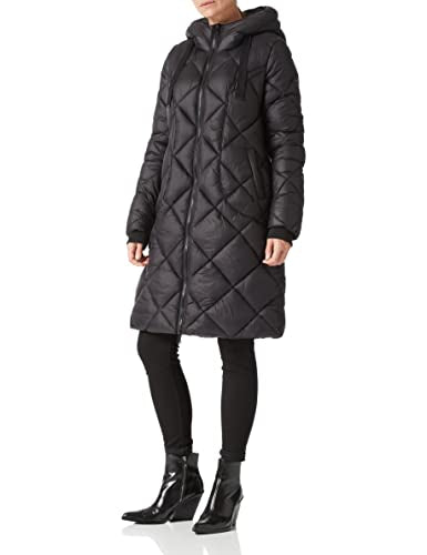 Women Long Heavy Puffer Coat Diamond Quilted Thermal Thicken Winter Parka Windproof Jacket with Hood V92093