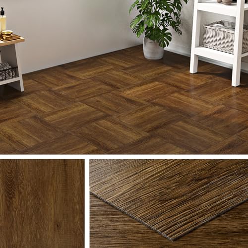 Dark Walnut Wood Grain Peel and Stick Floor Tile Waterproof 6x36 Vinyl Plank S14427