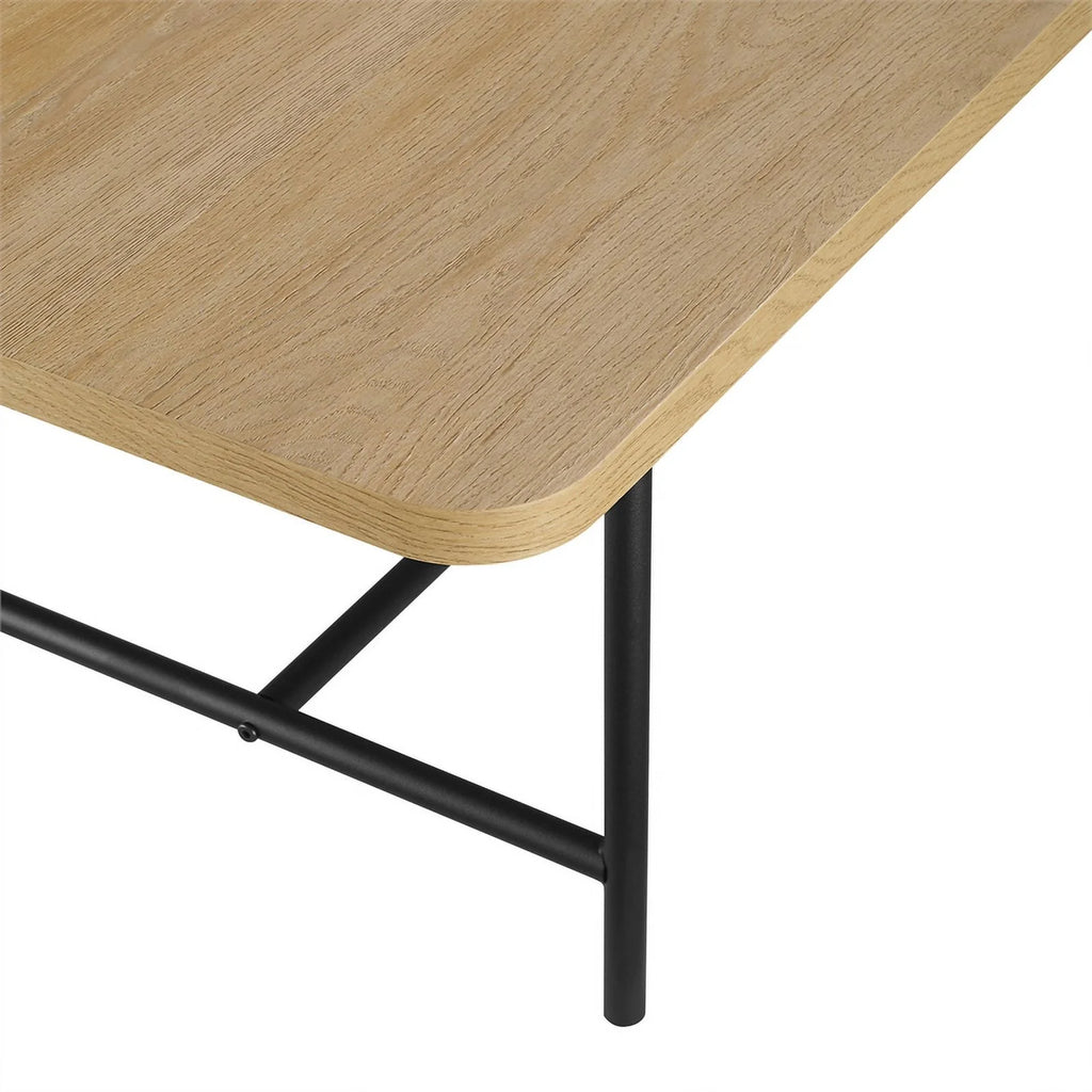 Oak Black 2-Piece Wood Nesting Coffee Table Y12495