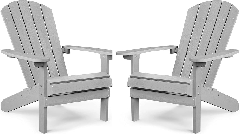 Grey Plastic Adirondack Chairs Set of 2 H839