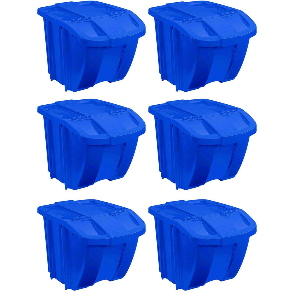 18 Gallon Stackable Resin Storage Bin 6 Pack B1618