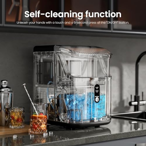Black Portable Ice Maker Machine with Self-Cleaning Function I509