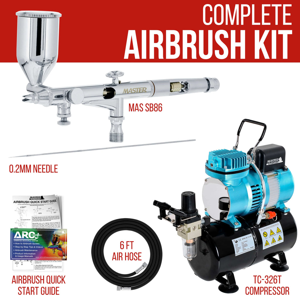 Precision Detail Control Dual-Action Side Feed Gravity Airbrush Set with 0.2mm Tip A418