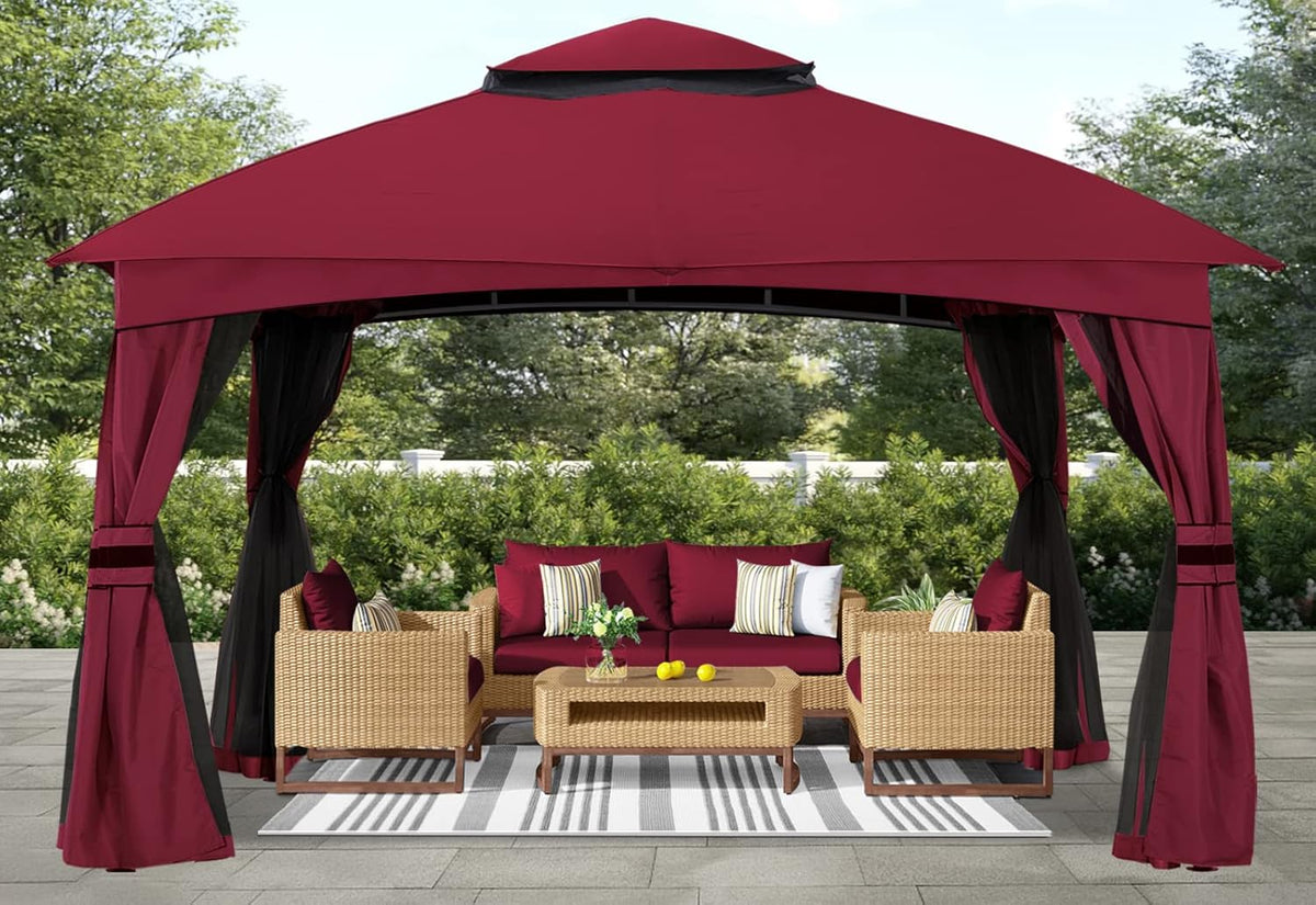 10 Ft x 10 Ft Patio Gazebo with Netting M158283