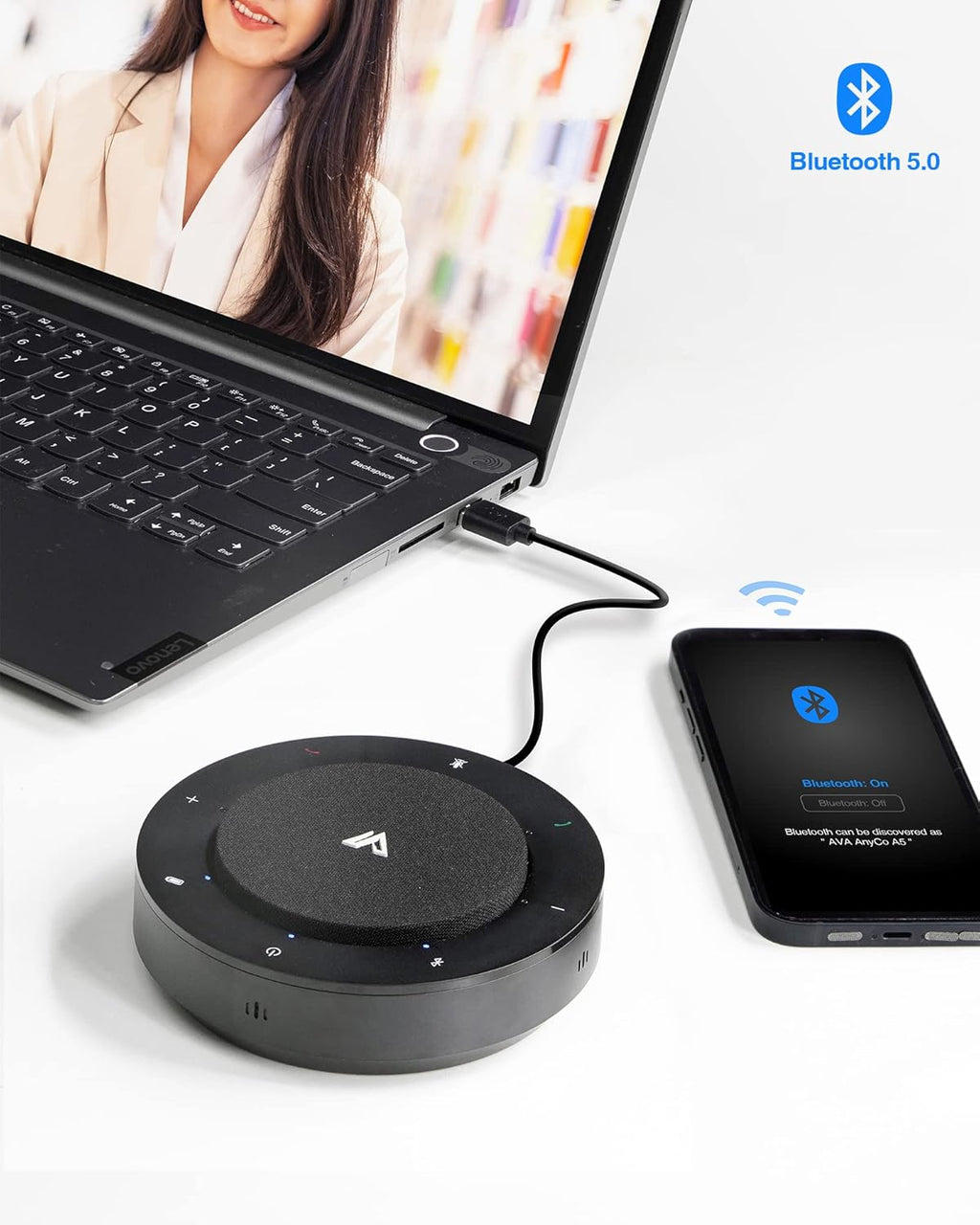 USB/Bluetooth Speakerphone with 4 AI Mics U5359