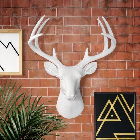 Large White Deer Head, 21 inch C30160