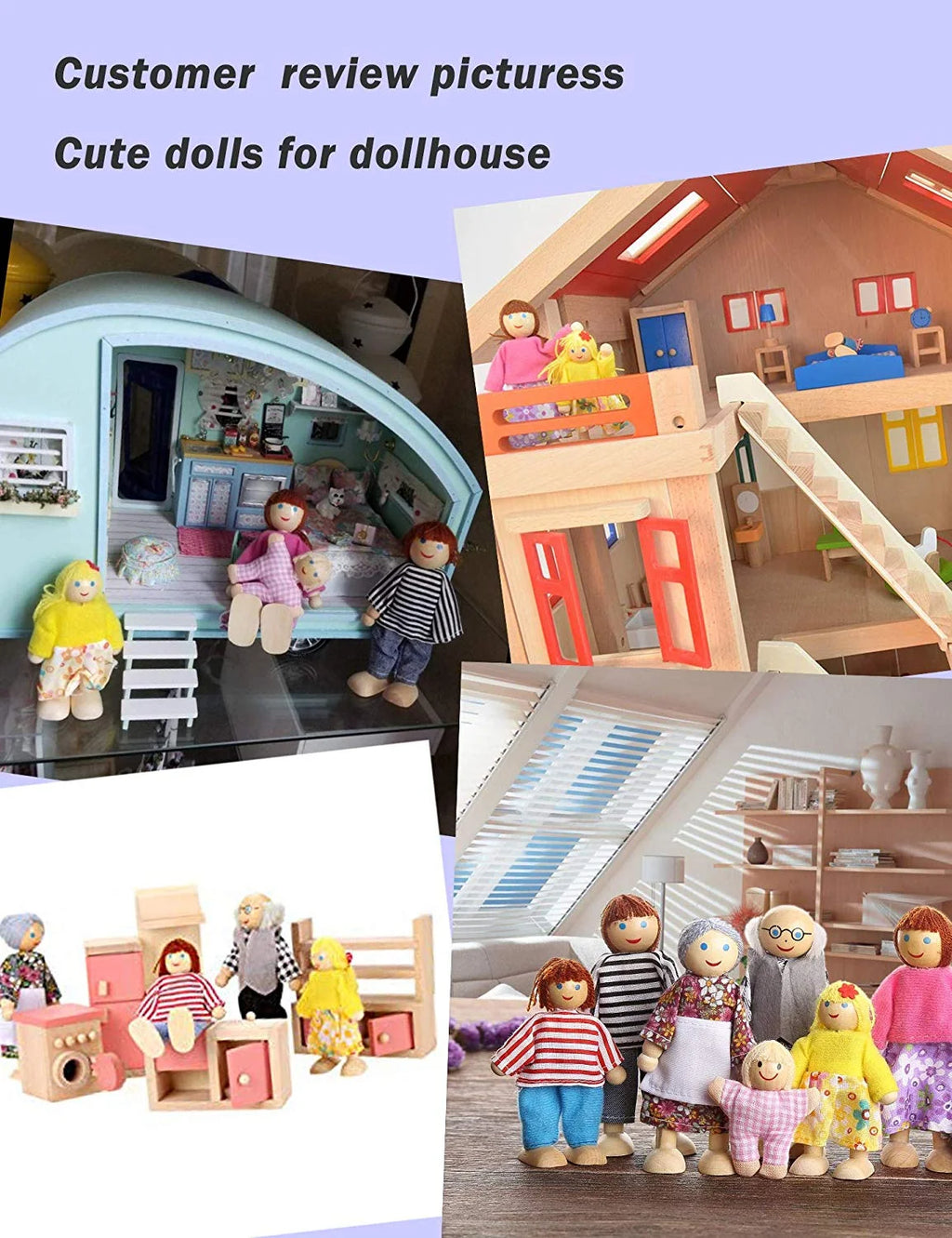Wooden Dolls Playset Set of 7-Piece N92363