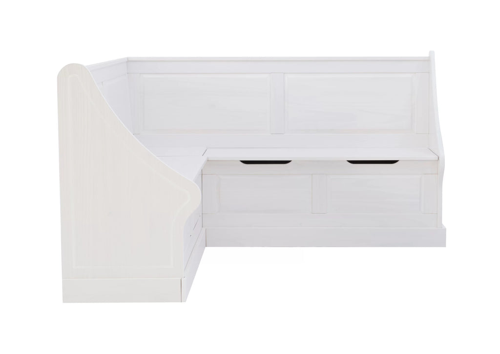 Backless Corner Dining Nook with Storage, Seats 4, Natural and White Q819453