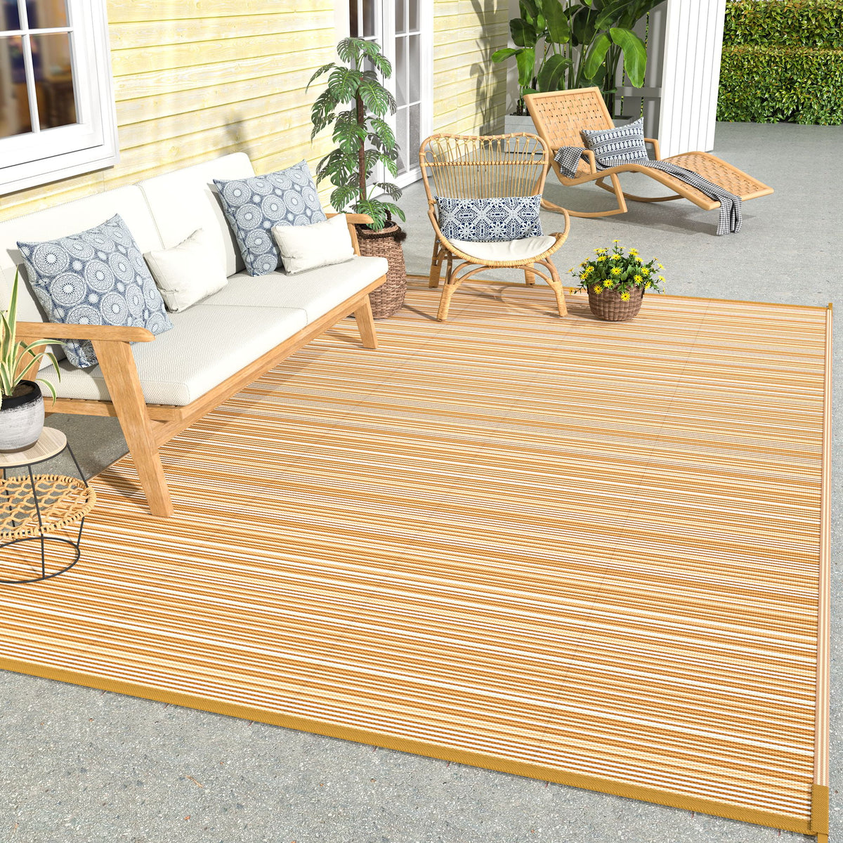 6x9 Waterproof Reversible Outdoor Area Rug O66476