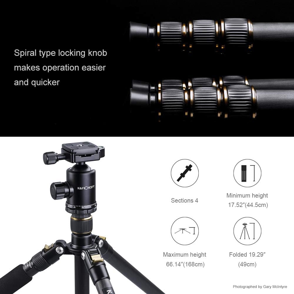 66 inch Carbon Fiber Camera Tripod with Monopod L893271