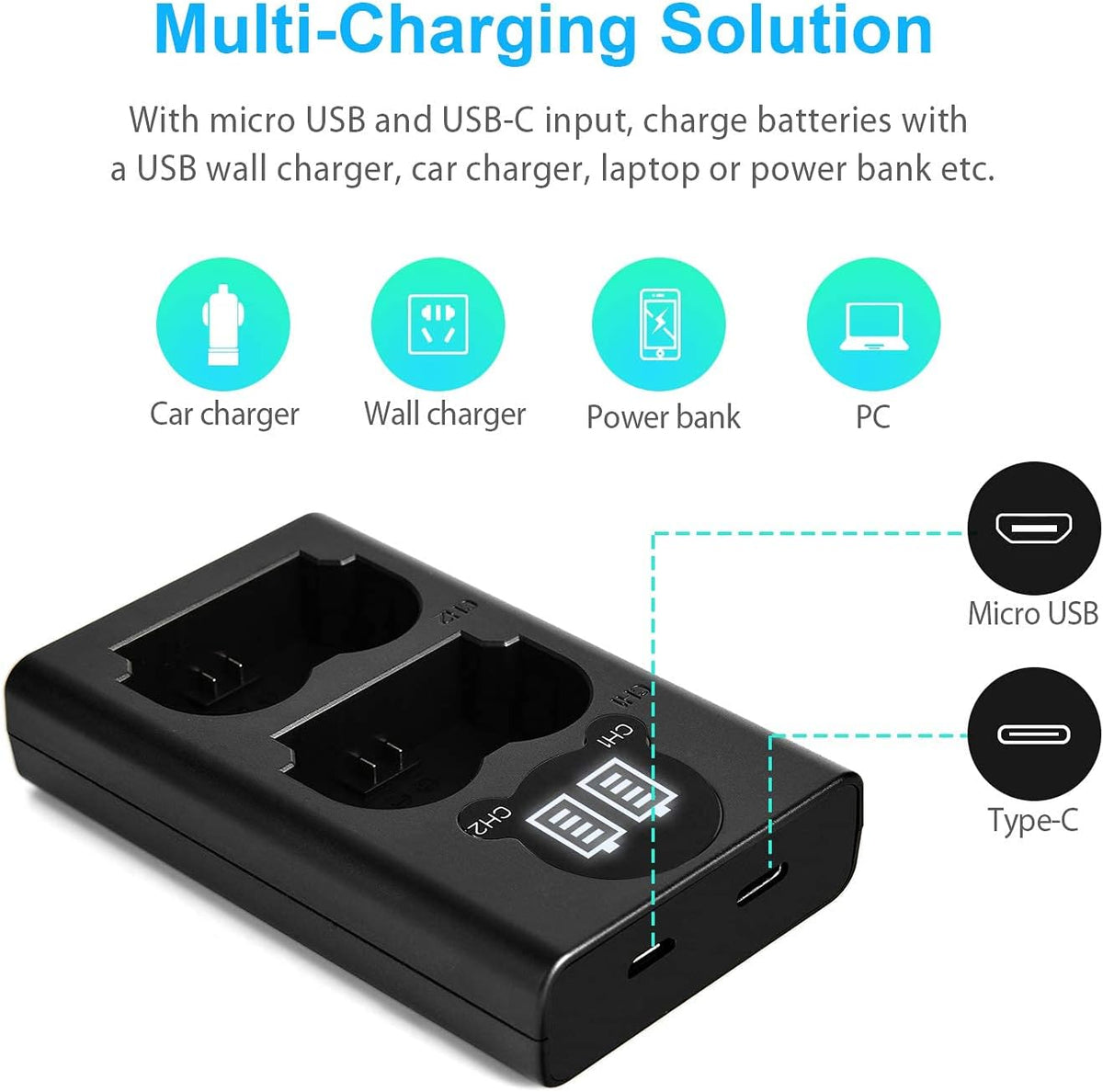 Rechargeable Li-Ion Camera Battery 2-Pack with Battery Charger L786609