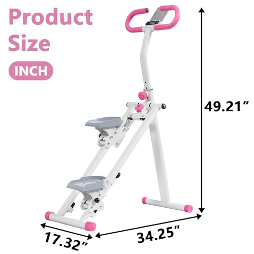 Folding Vertical Climber with Adjustable Handlebar & Pedals, 300LBS Load T5215