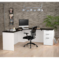 Deep Grey White Corner Desk R30392