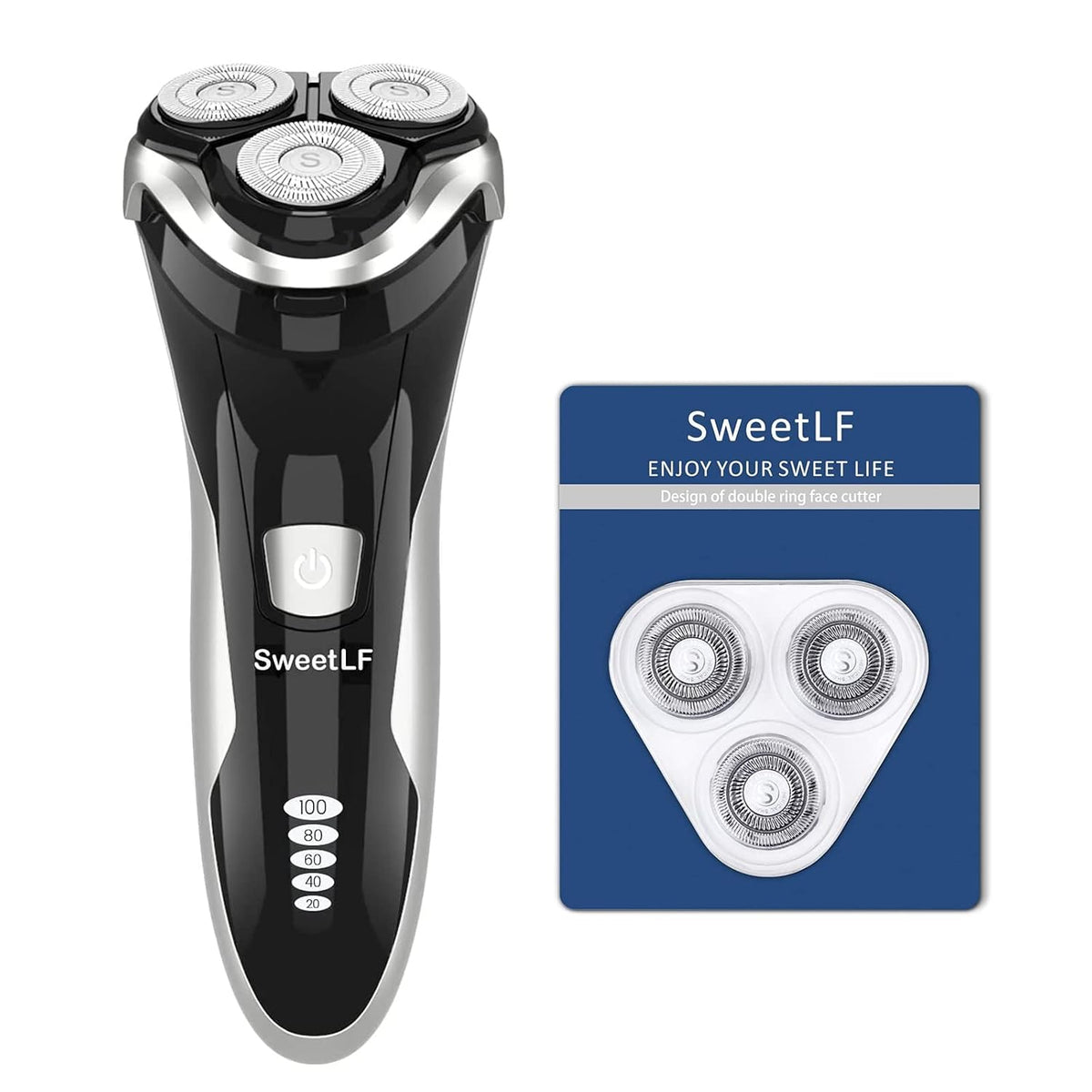 Black 3D Rechargeable Rotary Shaver with Pop-up Trimmer, Pack of 2 L643