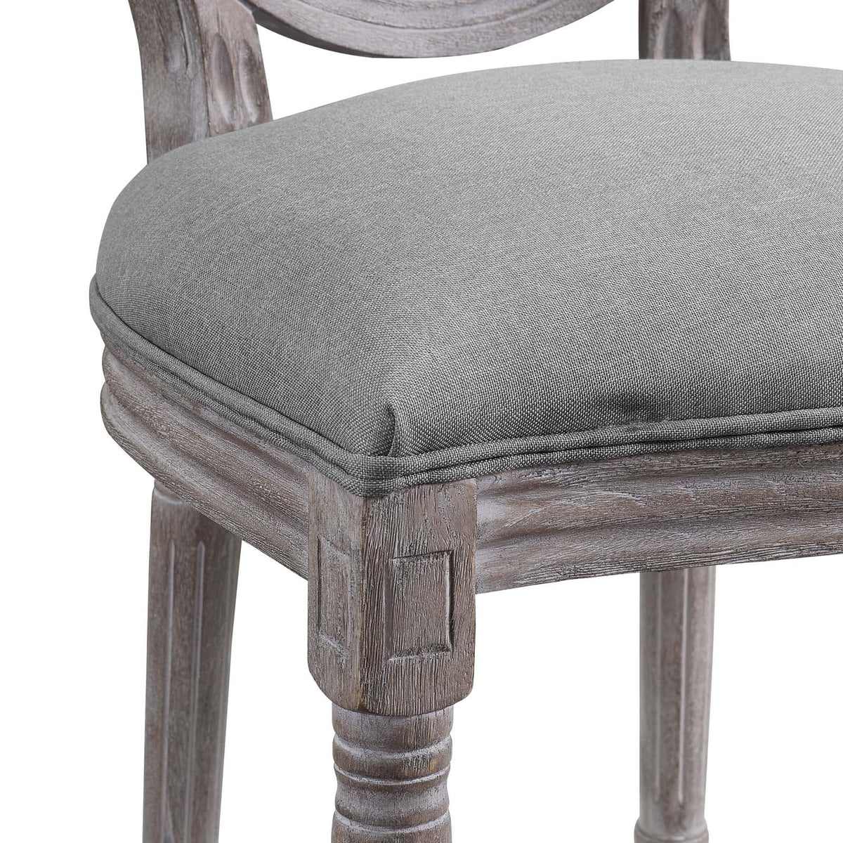 Light Grey Fabric Wood Dining Chair Set of Two D8865
