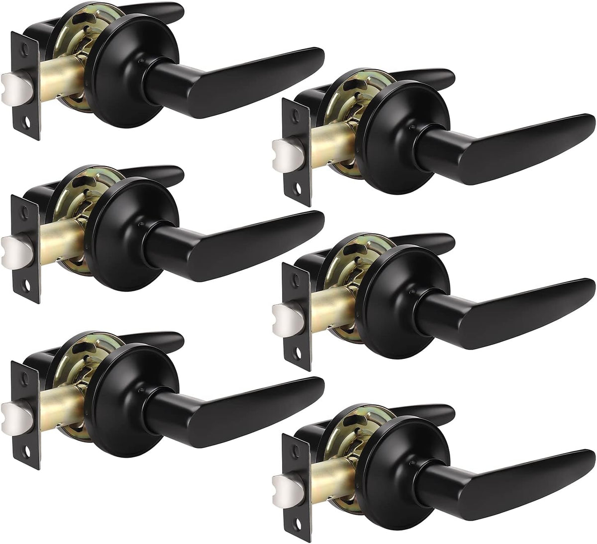 Matte Black 10 Pack Door Lever Set S32929