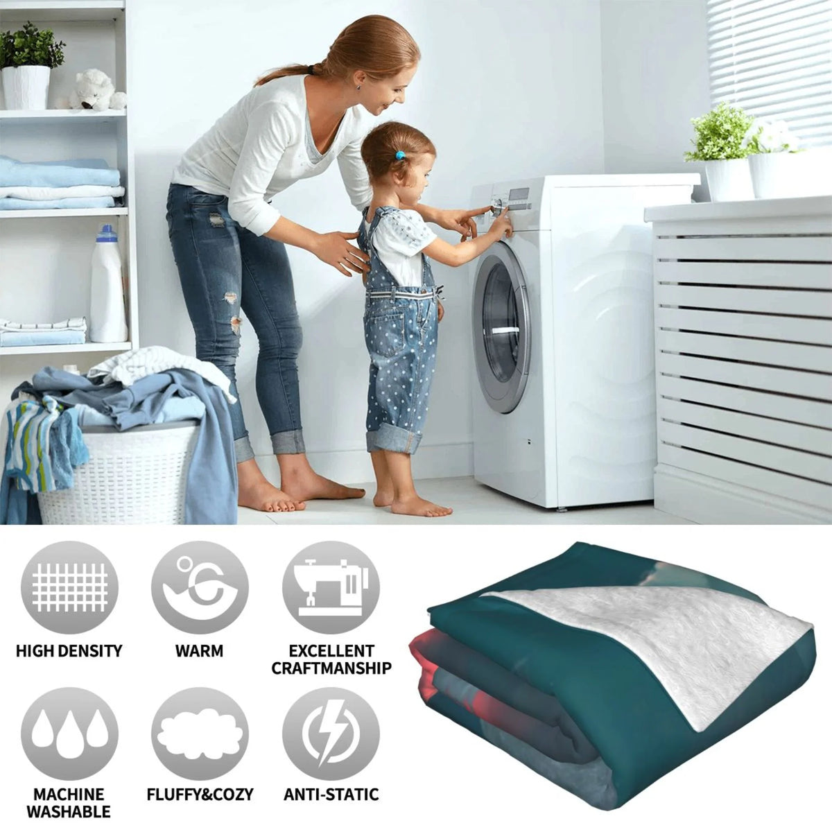 Double Layer Plush Throw Blanket, 50" x 40" G47058