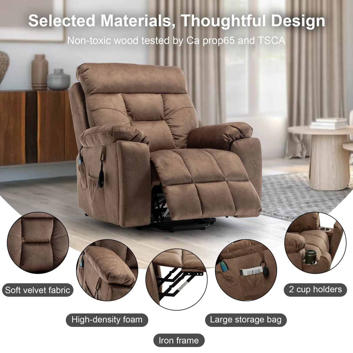 Power Lift Recliner Chair with Heat and Massage Q41213