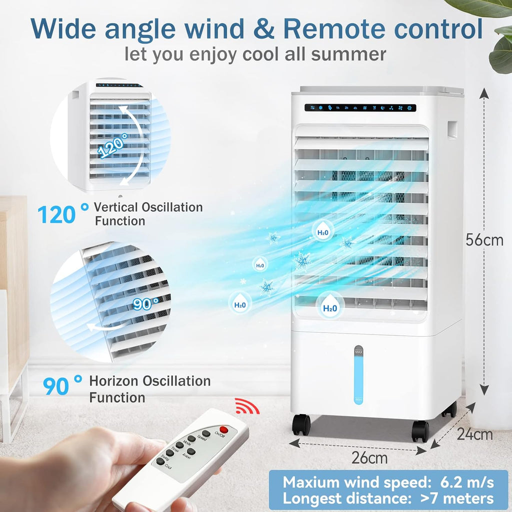 Portable Air Conditioner Fan, 5L Evaporative Air Cooler with Remote Control A231342
