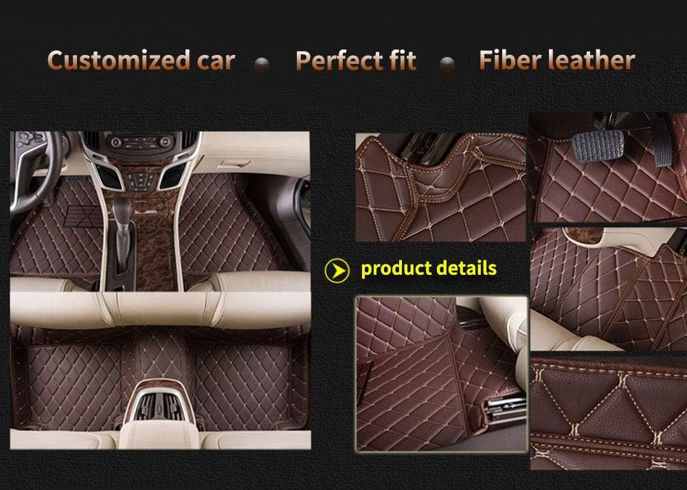 Black with Beige Stitching XPE Leather Car Floor Mats V169