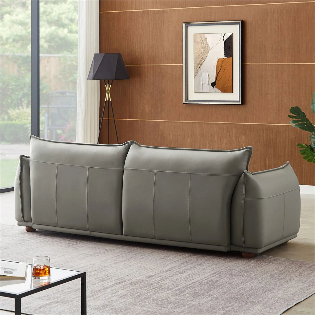 Gray Leather Living Room Couch F99673
