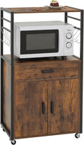 Rustic Brown Rolling Kitchen Island Cart with Drawer Z88275