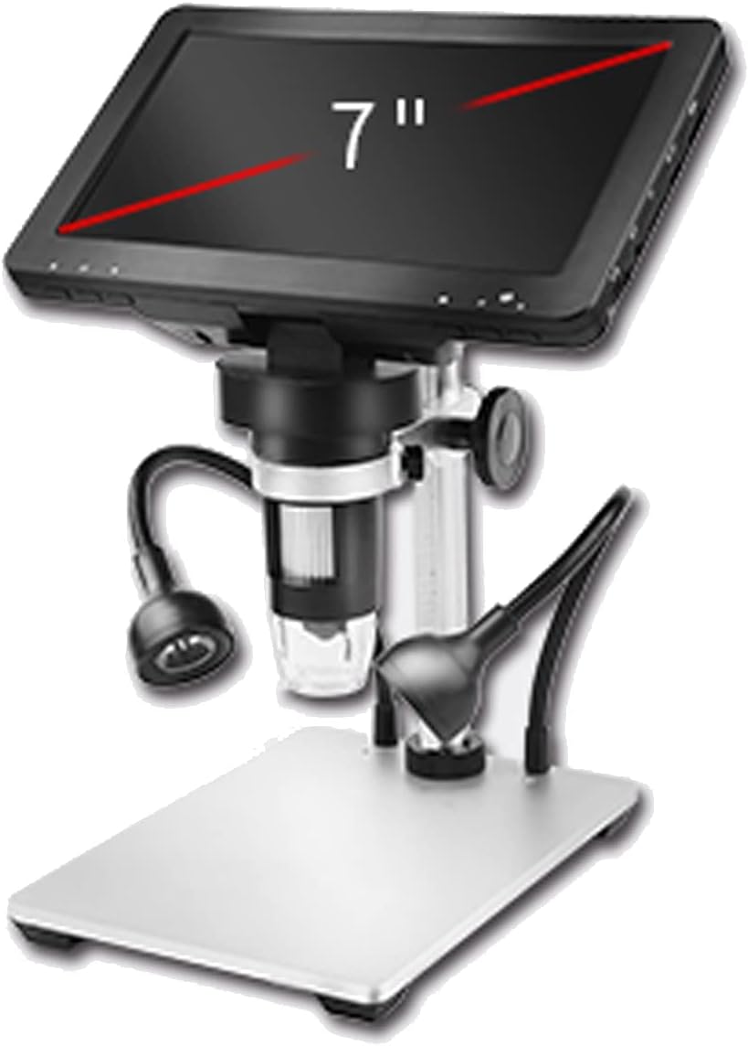 7 Digital Microscope 12MP 1080P Video with Metal Stand 2 LED Fill Lights 32G SD Card Y575
