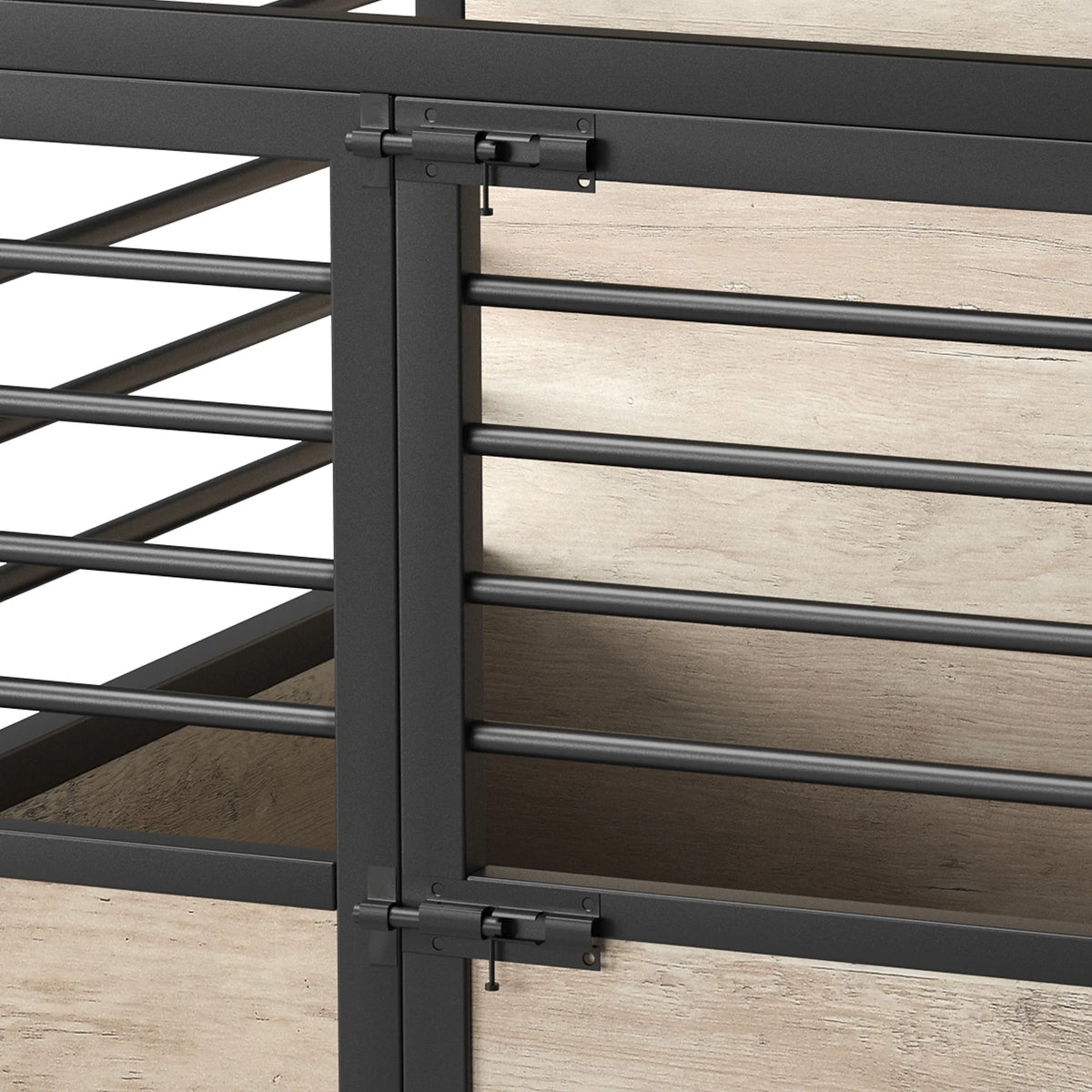 Grey Wooden Dog Crate Furniture with Wheels P7256