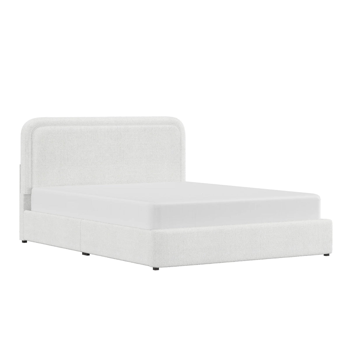 Queen Boucle Platform Bed Y85793