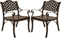 2 Piece Cast Aluminum Outdoor Bistro Dining Chair Set Antique Bronze C617095