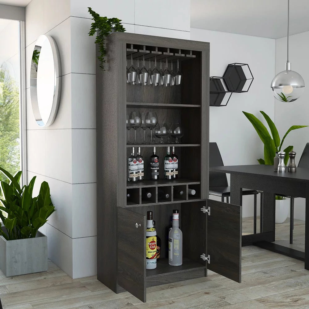 Bar Cabinet with Five Wine Cubbies W34791