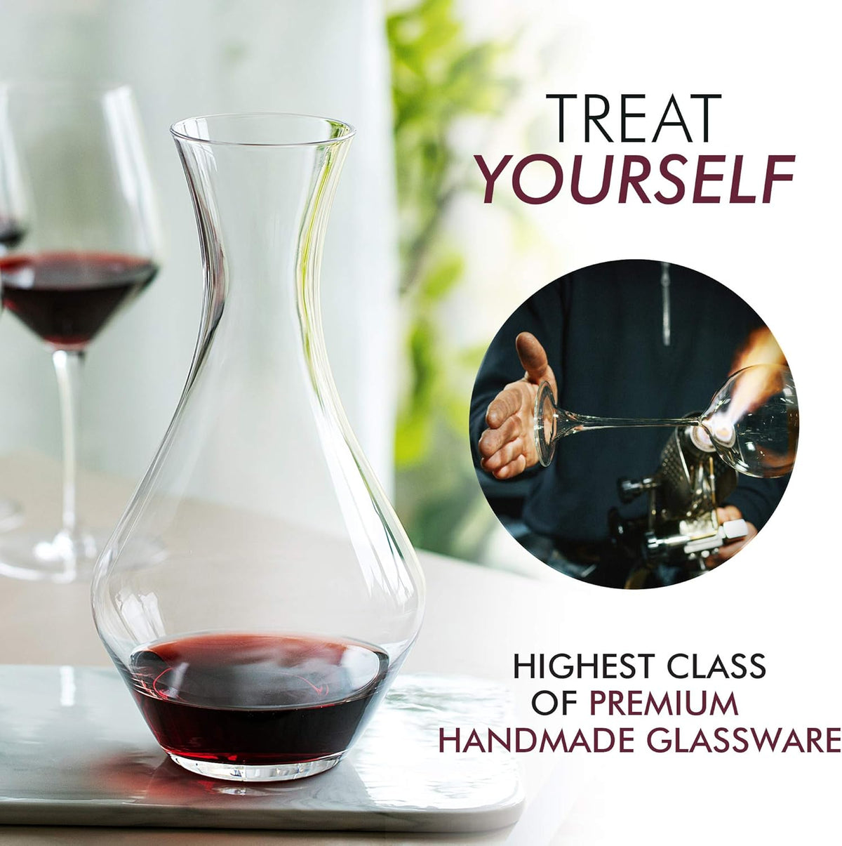 50oz Clear Glass Wine Decanter Carafe, Pack of 2 R1051