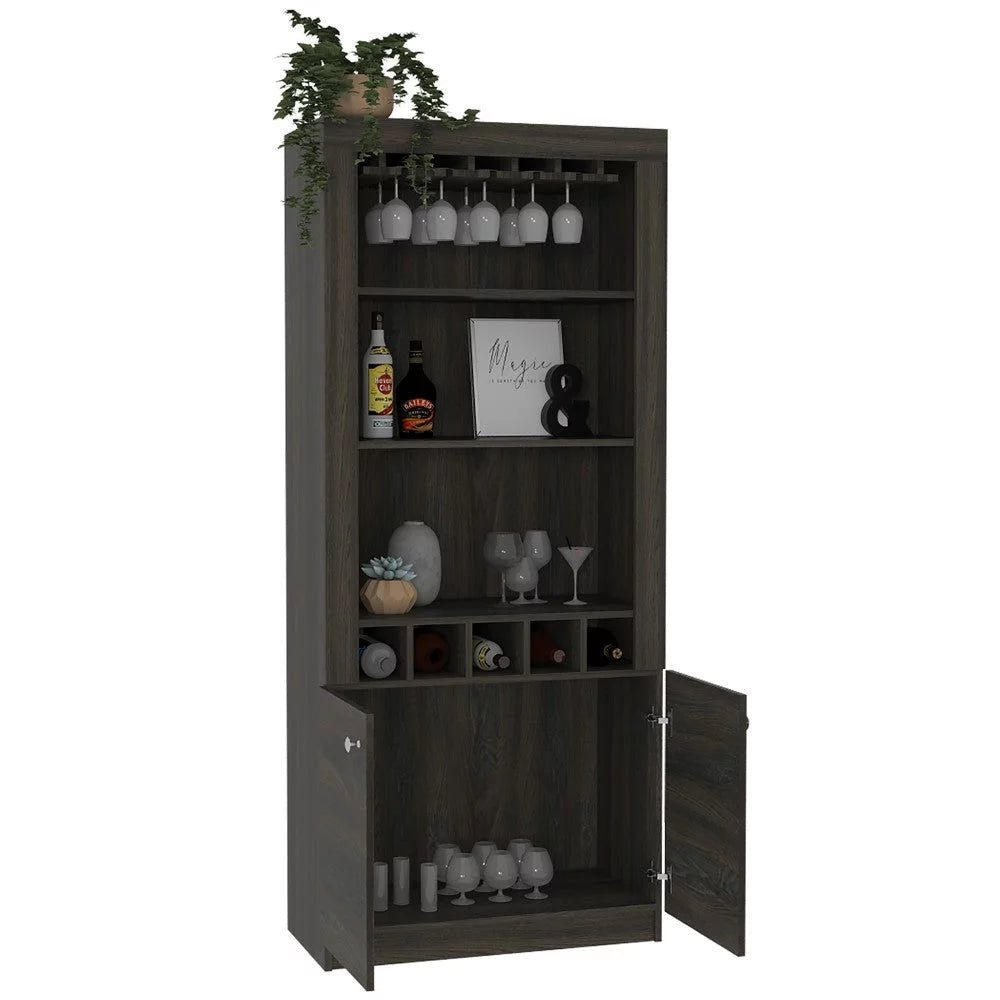 Bar Cabinet with Five Wine Cubbies W34791