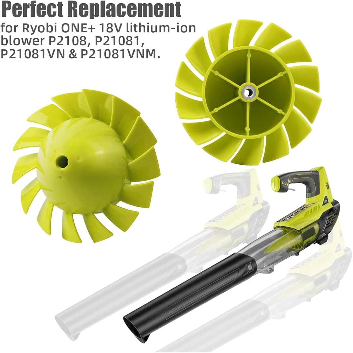 (2 Pack) Replacement Blower Fan for 18V Cordless Leaf Blower D434