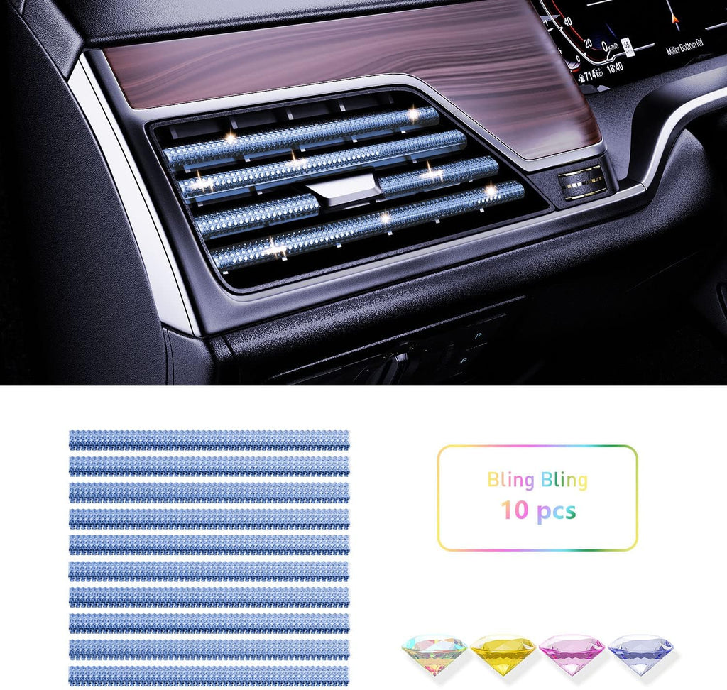 Pink Car Air Vent Decoration Trim Strips, Pack of 10 I878622