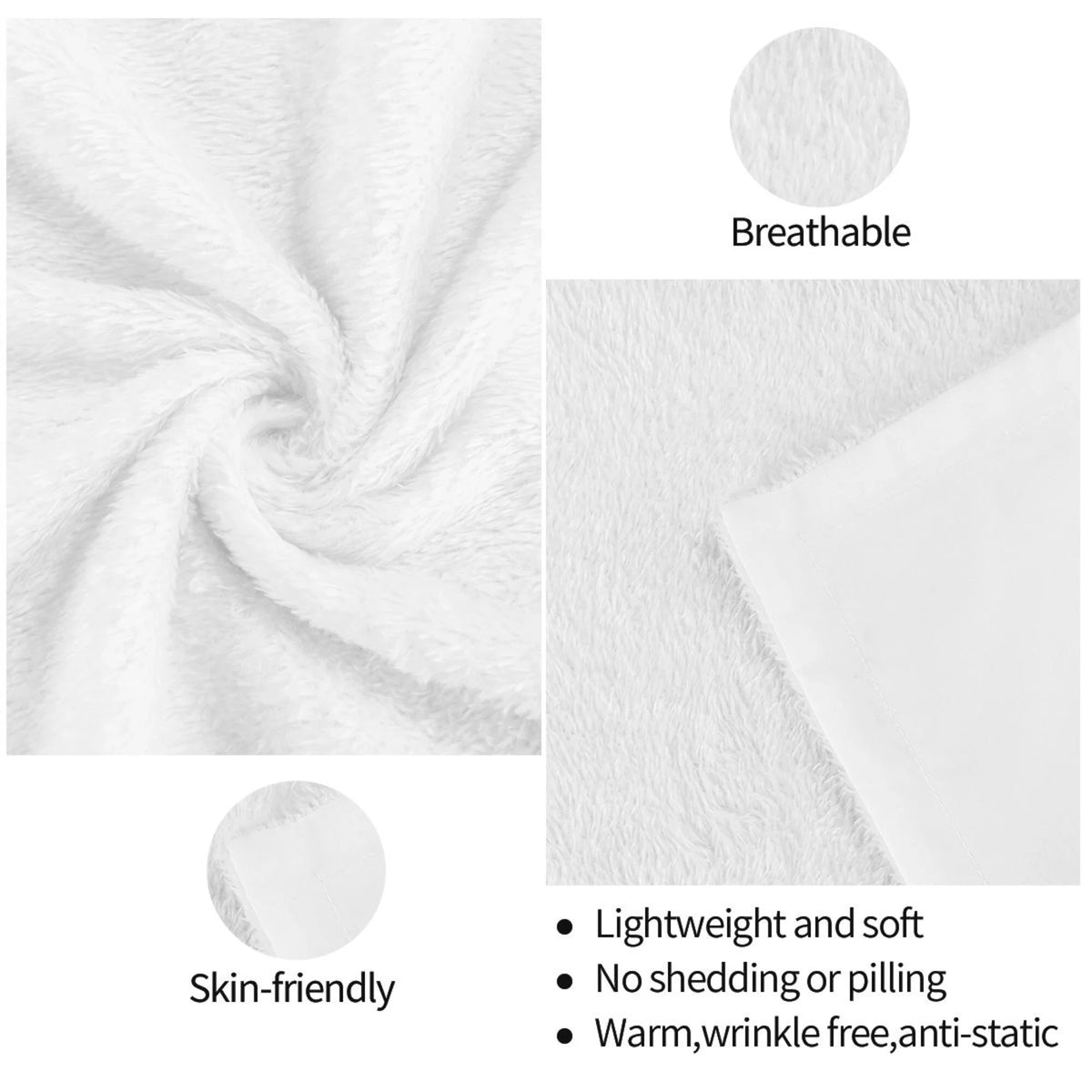 Double Layer Plush Throw Blanket, 50" x 40" G47058