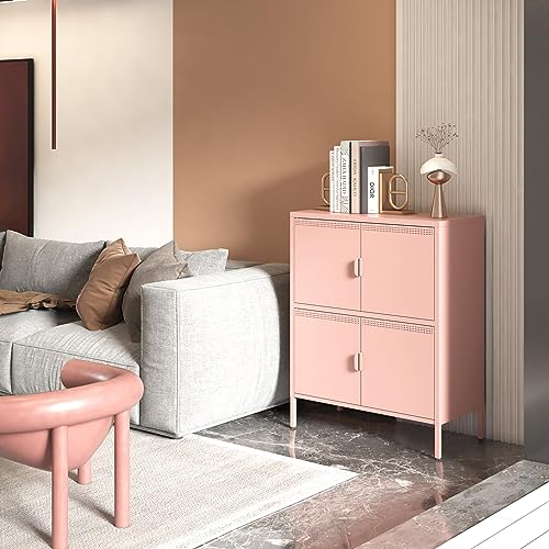 Black 2 Door Metal Storage Cabinet with Adjustable Shelf B2667
