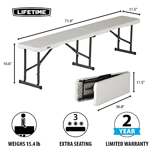 Portable Folding Bench White O83394