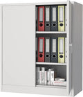 White Steel Lockable Garage Storage Cabinet with Doors and Shelves W867648