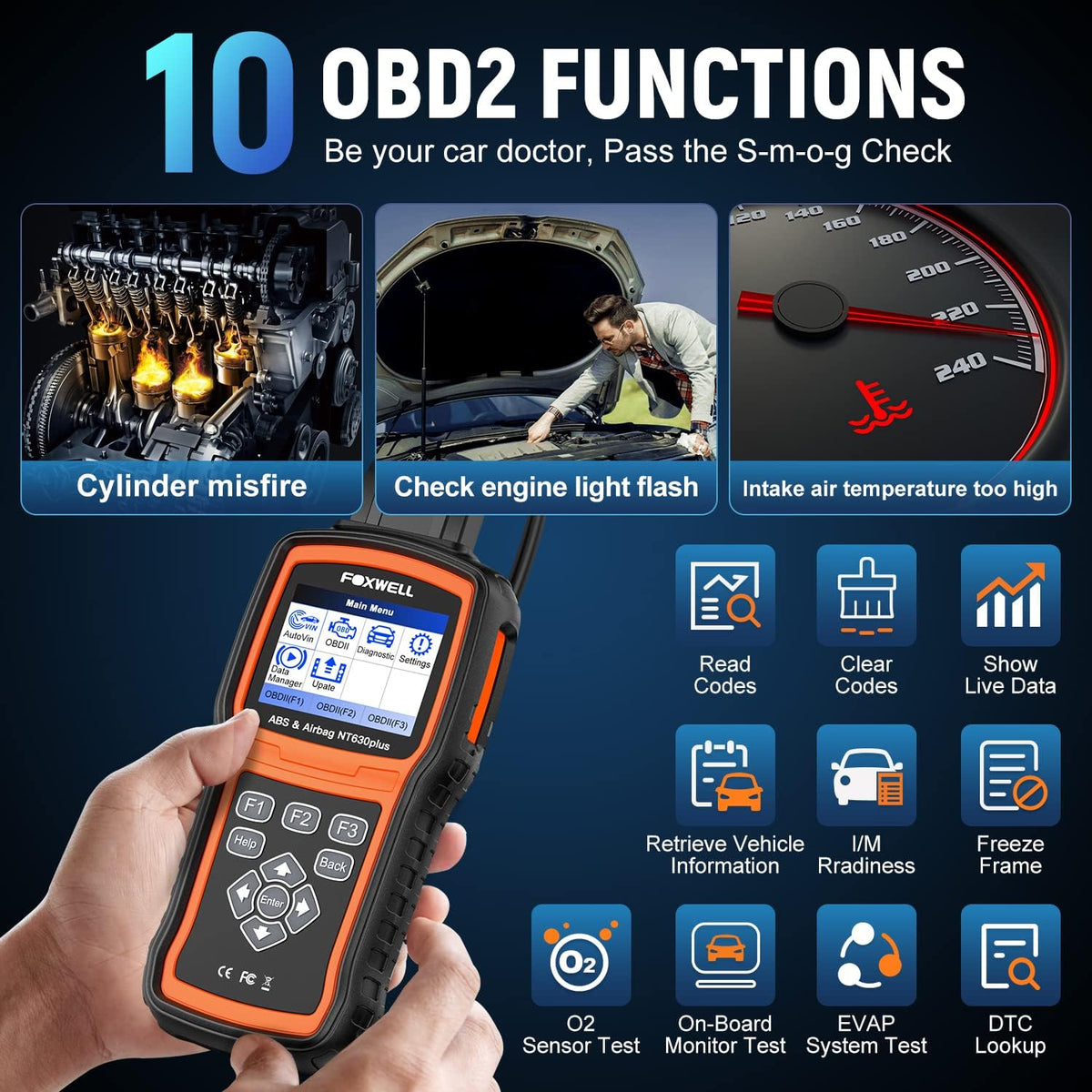 OBD2 Scanner ABS SRS Bidirectional Scan Tool W287175